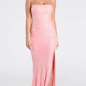 Mariah Lace-Up Slit Sequin
Formal Dress